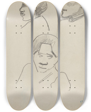 Triptych art skateboard deck of Paul Gauguin Tahitian Heads by Paul Gauguin (1848-1903) Triptych art skateboard deck of Paul Gauguin Tahitian Heads by Paul Gauguin (1848-1903)