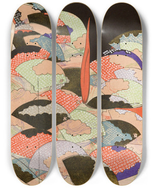 Triptych art skateboard deck of Seiko Ueno Yachigusa V 15 Pl01 by Seiko Ueno (19-20-)