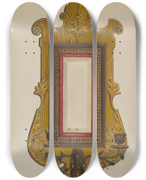 Triptych art skateboard deck of Marie Lutrell Mirror by Marie Lutrell
