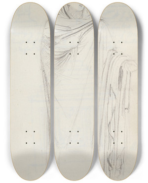 Triptych art skateboard deck of John Flaxman Aspasia Priestess Palazzo Giustiniani Rome by John Flaxman (1755-1826)