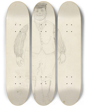 Triptych art skateboard deck of Christian Krohg Breren P Victoria Helfigur En Face by Christian Krohg (1852-1925)