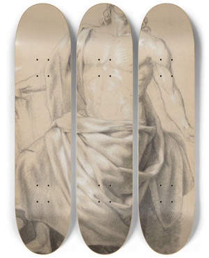 Triptych art skateboard deck of Jean Antoine Verschaeren Figure_2 by Jean Antoine Verschaeren (1803-1863)