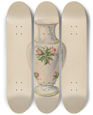 Triptych art skateboard deck of Byron Dingman Vase by Byron Dingman