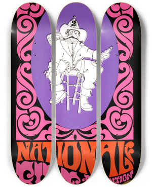 Triptych art skateboard deck of National Institutes Of Health National Fire Prevention Week Oct 915 by National Institutes Of Health (1887)