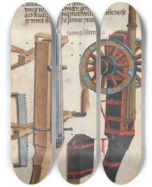 Triptych art skateboard deck of Jorg Kolderer Maximiliani Konig Zeughauss Pl17 by Jorg Kolderer (1465-1540)