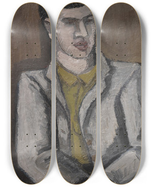 Triptych art skateboard deck of Helmut Kolle Portrt by Helmut Kolle (1899-1931)