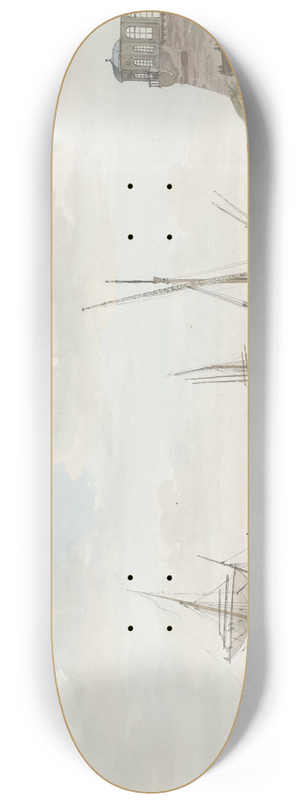 Abraham-Louis-Rodolphe Ducros - Tuinhuis van de Jardin du Grand Matre uittorend boven de haven met galei schepen op Malta 8.25 inch art skate deck Abraham-Louis-Rodolphe Ducros - Tuinhuis van de Jardin du Grand Matre uittorend boven de haven met galei schepen op Malta 8.25 inch art skate deck