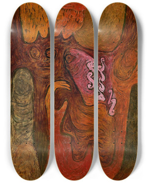 Triptych art skateboard deck of Paul Klee Dryaden by Paul Klee (1879-1940)