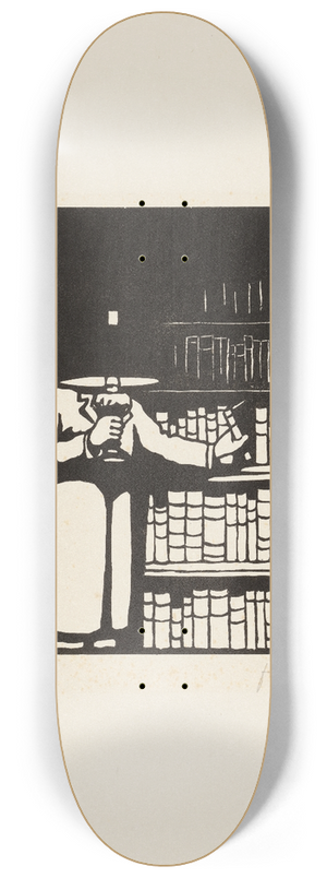 Flix Vallotton - The Bibliophile 8.25 inch art skate deck