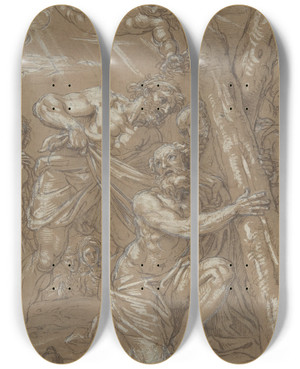 Triptych art skateboard deck of Michel Corneille The Younger The Martyrdom Of St Andrew by Michel Corneille The Younger (1642-1708)