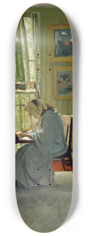 Flix Vallotton - Woman Writing in an Interior 8.25 inch art skate deck