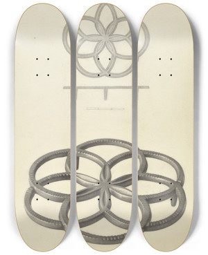 Triptych art skateboard deck of Charles Cullen Trivet_2 by Charles Cullen (20-)