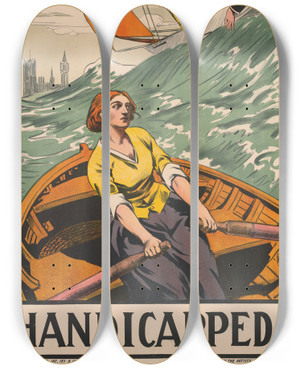 Triptych art skateboard deck of Duncan Grant Handicapped by Duncan Grant (1885-1978) Triptych art skateboard deck of Duncan Grant Handicapped by Duncan Grant (1885-1978)