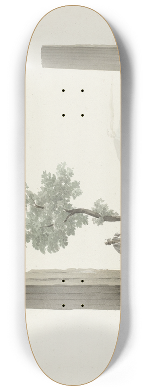 Abraham-Louis-Rodolphe Ducros - Twee fragmenten van zuilen van de tempel van Zeus Olympus op afstand van halve mijl van rivier Anapus 8.25 inch art skate deck