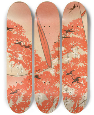 Triptych art skateboard deck of Seiko Ueno Yachigusa V 15 Pl02 by Seiko Ueno (19-20-)