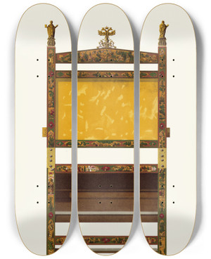 Triptych art skateboard deck of Fedor Grigoryevich Solntsev Kresly Tsaria Alekseia Mikhailovicha Izobrazhenie 4 by Fedor Grigoryevich Solntsev (1801-1892)