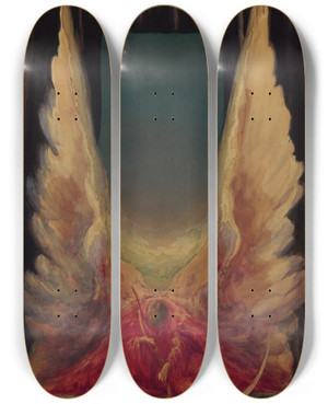 Triptych art skateboard deck of Da Loria Norman Gods Idea by Da Loria Norman (1872-1935)
