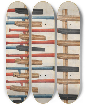 Triptych art skateboard deck of Jorg Kolderer Maximiliani Konig Zeughauss Pl27 by Jorg Kolderer (1465-1540)