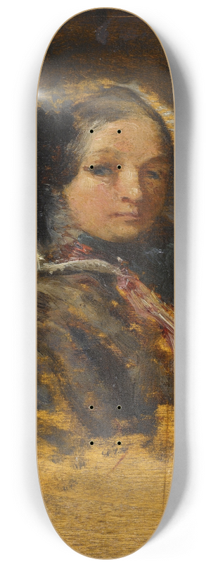 Flix Ziem - Portrait de jeune fille 8.25 inch art skate deck