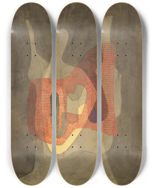 Triptych art skateboard deck of Paul Klee Schtzerin Protectress by Paul Klee (1879-1940)