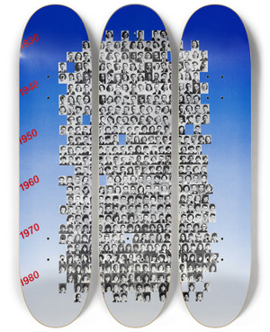 Triptych art skateboard deck of Us Information Agency The American Teenager by U S Information Agency (1953-1999)