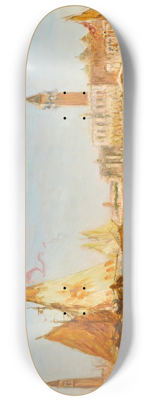 Flix Ziem - Venise, gondole et voiliers devant le Palais des doges et San Giorgio Maggiore 8.25 inch art skate deck