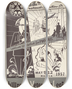 Triptych art skateboard deck of Us Information Agency 12Th National Conventionpvl by U S Information Agency (1953-1999)