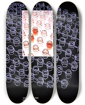 Triptych art skateboard deck of National Institutes Of Health Infectious Disease Testing For Blood Transfusions by National Institutes Of Health (1887)