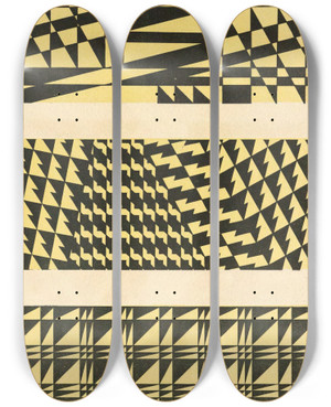 Triptych art skateboard deck of Mizuki Heitaro Abstract Pattern Portfolio Pl08 by Mizuki Heitaro (20-)