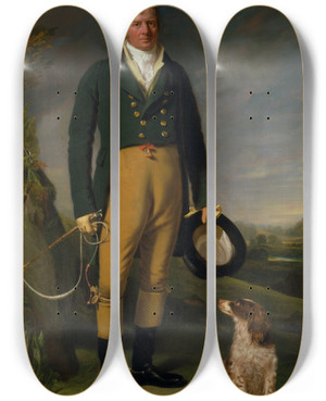 Triptych art skateboard deck of William Owen Portrait Of A Man by William Owen (1769-1825)