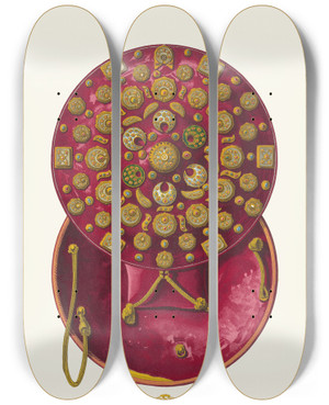 Triptych art skateboard deck of Fedor Grigoryevich Solntsev Gosudastvennyi Shchit by Fedor Grigoryevich Solntsev (1801-1892)