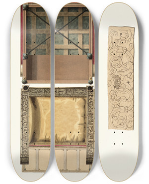 Triptych art skateboard deck of Fedor Grigoryevich Solntsev Kresla Ili Tron Slonovoy Kosti Vk Ioanna Iii Izobrazhenie 5 by Fedor Grigoryevich Solntsev (1801-1892)