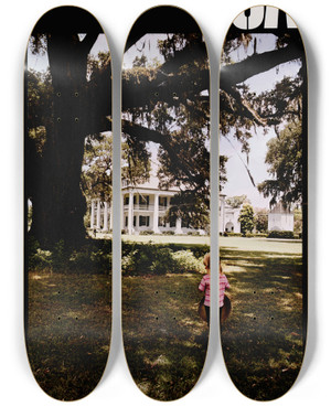 Triptych art skateboard deck of Us Information Agency Usa Plantation by U S Information Agency (1953-1999)