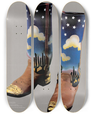 Triptych art skateboard deck of Us Information Agency American Porcelain New Expressions In An Ancient Art by U S Information Agency (1953-1999)