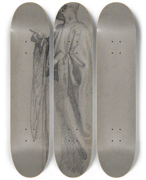 Triptych art skateboard deck of Isidore Pils Cleric_2 by Isidore Pils (1815-1875)