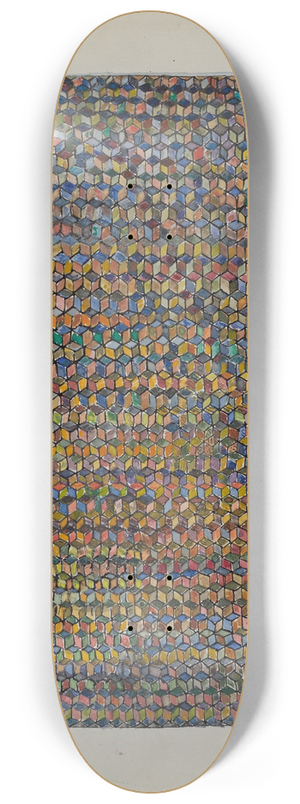 Florence Elizabeth Atkins - Silk Patchwork Quilt 8.25 inch art skate deck