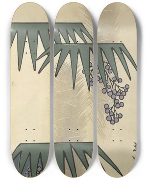 Triptych art skateboard deck of Ogino Issui Y Sketchbook Y Manga Pl05 by Ogino Issui (1900-1910)