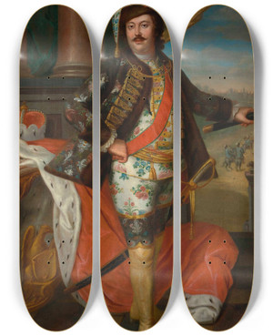 Triptych art skateboard deck of Jakub Wessel Portrait Of Hieronim Florian Radziwi 17151760 by Jakub Wessel (1710-1780)