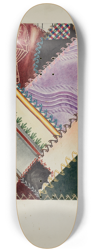 Florence Hastings - Quilts, Pieced 8.25 inch art skate deck