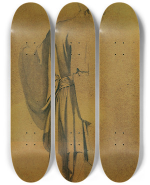 Triptych art skateboard deck of Josef Wawra Orientale by Josef Wawra (1893-1935)