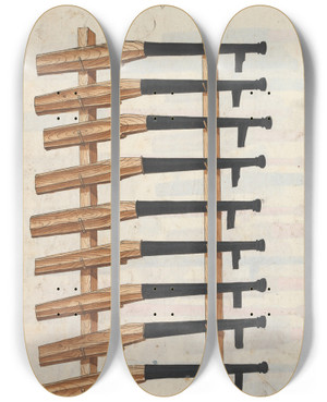Triptych art skateboard deck of Jorg Kolderer Maximiliani Konig Zeughauss Pl28 by Jorg Kolderer (1465-1540)