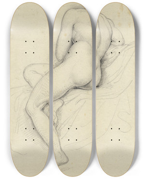 Triptych art skateboard deck of David Humbert De Superville Zittend Vrouwelijk Naakt Rugfiguur by David Humbert De Superville (1770-1849) Triptych art skateboard deck of David Humbert De Superville Zittend Vrouwelijk Naakt Rugfiguur by David Humbert De Superville (1770-1849)