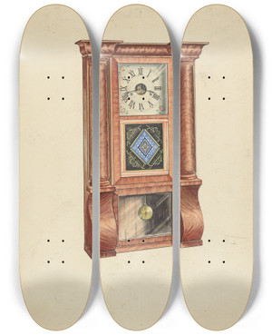 Triptych art skateboard deck of Lawrence Phillips Clock_15 by Lawrence Phillips