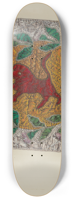 Florence Truelson - Quilt Block Red Lion 8.25 inch art skate deck