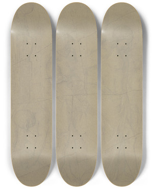 Triptych art skateboard deck of Philipp Veit Der Heilige Sebastian Wird Gefesselt 2 by Philipp Veit (1793-1877)