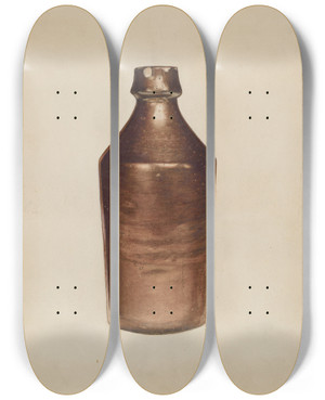 Triptych art skateboard deck of Arthur Stewart Beer Bottle by Arthur Stewart