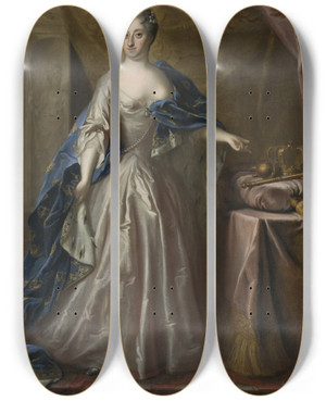 Triptych art skateboard deck of Georg Engelhard Schrder Ulrika Eleonora Dy 16881741 by Georg Engelhard Schroder (1684-1750)