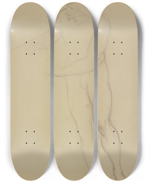 Triptych art skateboard deck of Victor Mller Horatio Als Akt Aus Hamlet Und Horatio Auf Dem Kirchhof by Victor Muller (1829-1871)