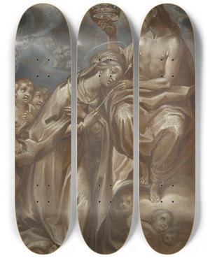 Triptych art skateboard deck of Francesco Vanni The Coronation Of The Virgin by Francesco Vanni (1563-1610) Triptych art skateboard deck of Francesco Vanni The Coronation Of The Virgin by Francesco Vanni (1563-1610)
