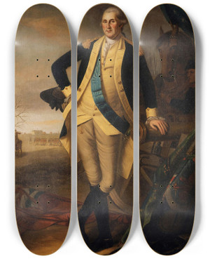 Triptych art skateboard deck of Charles Willson Peale George Washington After The Battle Of Princeton by Charles Willson Peale (1741-1827) Triptych art skateboard deck of Charles Willson Peale George Washington After The Battle Of Princeton by Charles Willson Peale (1741-1827)